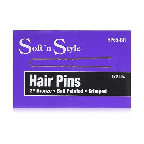 Burmax Soft 'N Style Hair Pins, Bronze (HP65-BR)