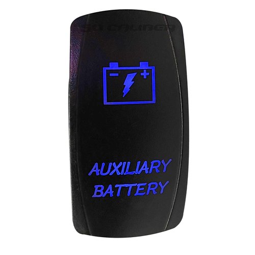 50 Caliber Racing Rocker Switch ON/Off LED Backlit -Auxiliary Switch- UTV, Auto, Boat 20A 12V [5362A23] (Blue)