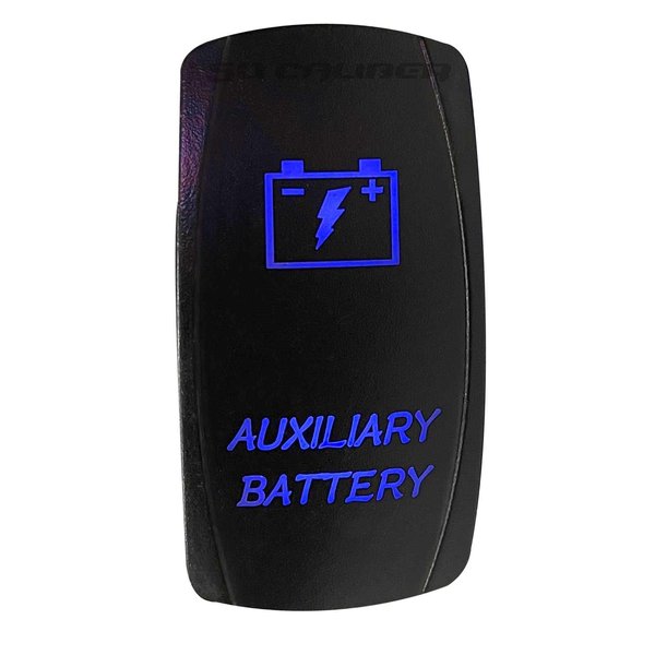 50 Caliber Racing Rocker Switch ON/Off LED Backlit -Auxiliary Switch- UTV, Auto, Boat 20A 12V [5362A23] (Blue)