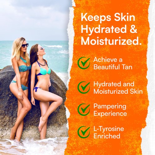 Carrot Sun Tanning Accelerator – 350ml Carotene Tanning Gel – Natural Extract Sun Cream Sun Tanning Lotion for All Skin Types – Tan Lotion with Carrot Oil for Even Beautiful Skin Coloring