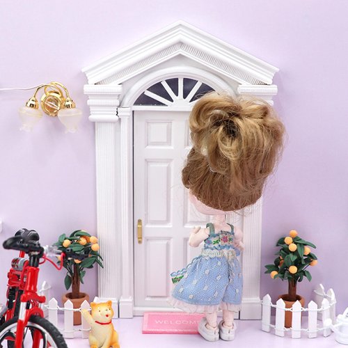Tnfeeon Dollhouse Door, Dollhouse Furniture Wooden Dollhouse Door, for Dollhouse Decoration Bedroom Kitchen for Front Door