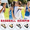 yesaior 6Pcs Baseball Hair Claw Clips, 4" and 2" Wooden Chip Printed Claw Clip Medium Non-slip Square Claw Hair Clips Cute Big Sports Hair Accessories for Women Girls Thick & Thin Hair