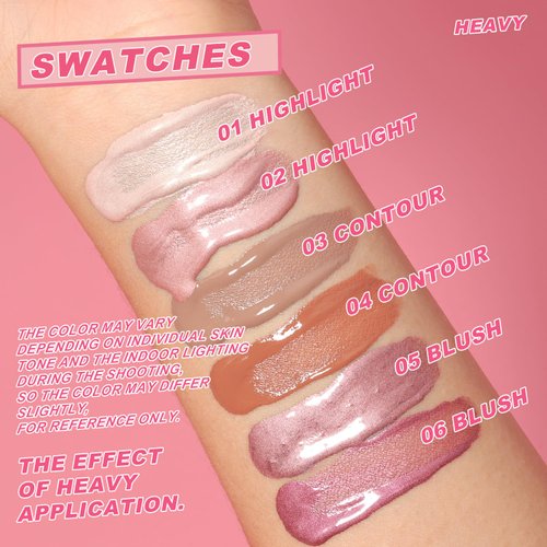 YOUNG VISION Shimmer Blush Wand - Liquid Blush for Cheeks, Cream Blush Makeup, Radiant Peach Sparkle, 0.33 fl oz…