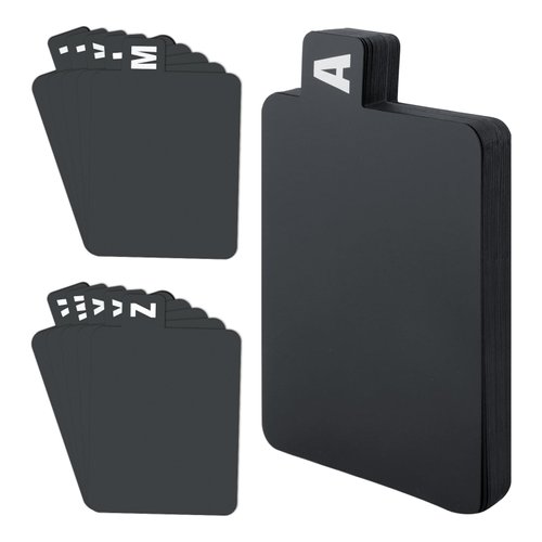 Vinyl Record Dividers, 26 Pcs File Alphabet Organizer Dividers 4.75 x 6.75 inch Binder with Tabs Reusable Binder Tabs Index Card Organizer for Vinyl CD DVD, Black