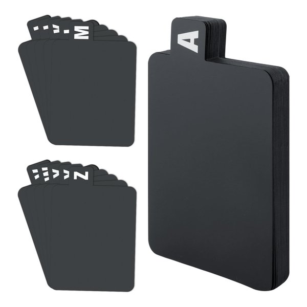 Vinyl Record Dividers, 26 Pcs File Alphabet Organizer Dividers 4.75 x 6.75 inch Binder with Tabs Reusable Binder Tabs Index Card Organizer for Vinyl CD DVD, Black