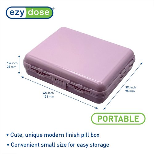Ezy Dose Foldable Pill Case, Medicine Planner, Vitamin Organizer Box, Convenient and Easy to Use, 11 Individual Compartments with Various Sizes, Travel Friendly, Compact Pocket Pharmacy Style, Pink