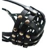 Secure Leather Mesh Basket Dog Muzzle #14 Black - Boxer, English Bulldog (Circumference 13", Snout Length 3")
