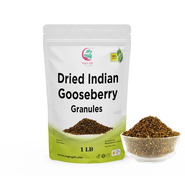 Dried Amla/Gooseberry Cut & Sifted 1 LB | Rich in Vitamin C, Fibre | Phyllanthus emblica | by Yogi's Gift®