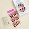 Long Press on Nails Halloween Coffin Fake Nails Full Cover Acrylic False Nails with Horror Blood Designs Glossy Red Stick on Nails Halloween Artificial Nails Glue on Nails for Women Girls Nail Decor