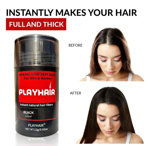 Natural Keratin Hair Building Fibers to Conceal Bald spot instantly Thinning Hair, & Cover Up for Men and Women Black