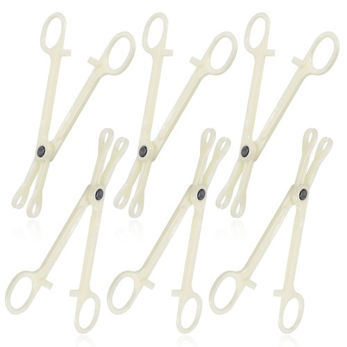 Piercing Clamps - Autdor 25Pcs Piercing Forceps Rounded Slotted Disposable Piercing Clamps Septum Forceps for Lip Navel Tongue Belly Ear Nose Piercing Kit Piercing Tools
