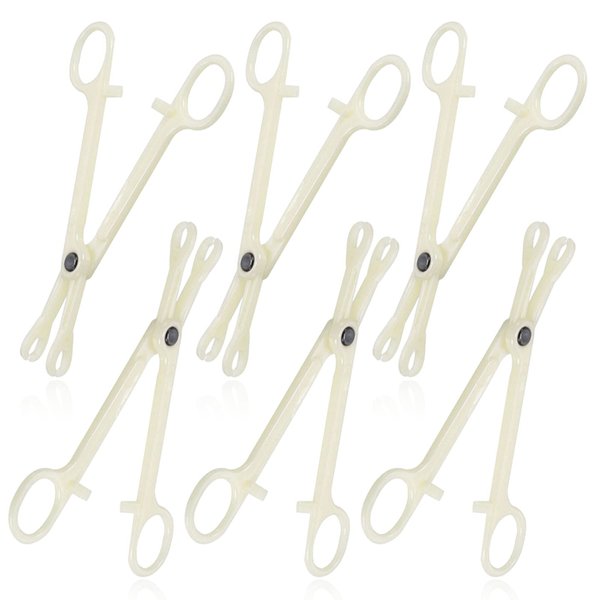 Piercing Clamps - Autdor 25Pcs Piercing Forceps Rounded Slotted Disposable Piercing Clamps Septum Forceps for Lip Navel Tongue Belly Ear Nose Piercing Kit Piercing Tools