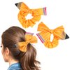 Giantree 2Pcs Teacher Headband, Back to School Pencil Headbands for Teachers Ponytail Holder Hair Scrunchies for Women Yellow Pencil Scrunchies Cute Hair Band Pencil Bow Hair Ties Hair Accessories