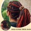 Hotop 12 Pcs Dreadlock Hair Tie Elastic Hair Tie Extra Long Rubber Band for Thick and Dreadlock Hair 8cm in Diameter Dreads Ponytail Holders Loc Hair Accessories Wood Carving Bands for Men Women Girls