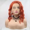 melody wig 14" Orange Wigs Syntehtic Orange Lace Front Wigs For Women Hair Short Curly Wig Heat Resistant Fiber Orange Hair Wig Cosplay Wigs