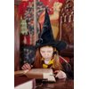 JYOUMI Halloween Witch Hat with Flower Feather Black Detachable Spider Witch Headband Hat Costume Accessories for Women Halloween Party Masquerade Cosplay Costumes