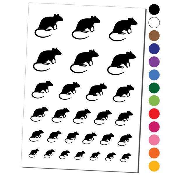 Rat Solid Temporary Tattoo Water Resistant Fake Body Art Set Collection - Light Green (One Sheet)