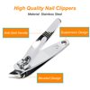uxcell Sharp Nail Clippers, Stainless Steel Slanted Edge Toenail Cutter Trim Fingernail Clipper for Women, Professional Toenail Clippers Manicure Tool for Men Thick Nails