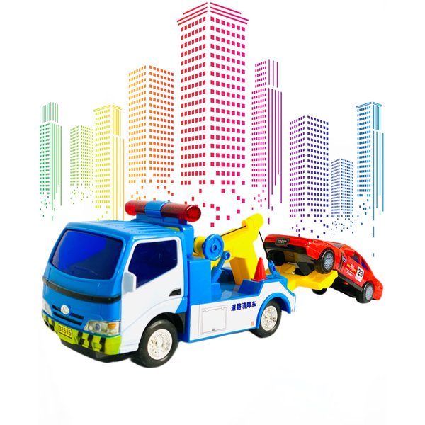 Big Daddy Police Wrecker Truck and Toy Car Combo Set Tow Truck Toy Includes A Tire Plate for Safe Towing