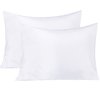 BEDSUM Microfiber Standard Pillowcases Set of 2, Soft Wrinkle Resistant and Easy Care Pillow Cases with Envelope Closure for Kids, 20x26 inches, White