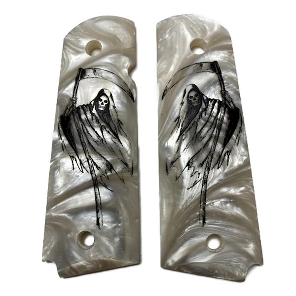 Premium Gun Grips 1911 Full Size Grim Reaper Compatible Replacement for Colt Gov and Clones