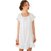 Nanxson Womens' Cotton Nightgown Short Sleeve Sleepwear Vintage Victorian Nightshirt Lounge Dress (Small, White)