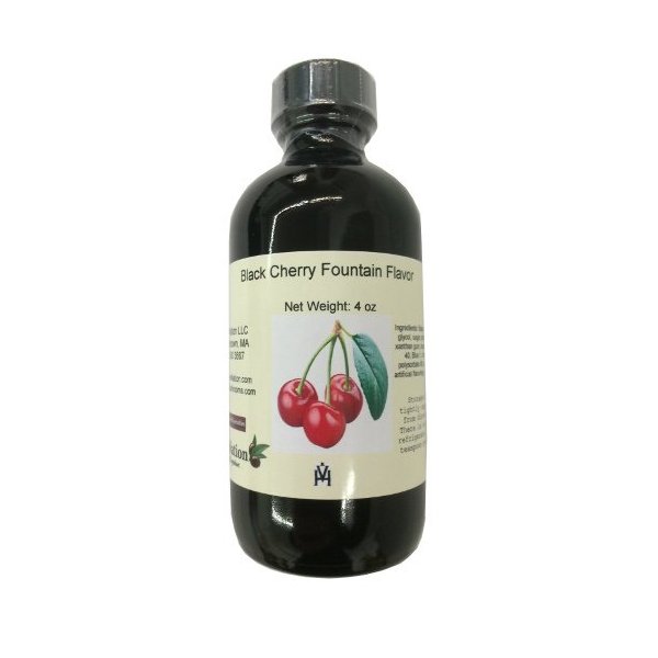 OliveNation Black Cherry Flavor Fountain, Water Soluble Beverage Flavoring, Kosher, Gluten Free, Vegan - 8 ounces
