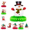Christmas Party Decorations, 9 Pcs Christmas Honeycomb Centerpieces for Tables, 3D Holiday Centerpieces for Table with Snowman Santa Claus for Merry Christmas Party Xmas Holiday Supplies