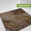 funlife 50Pcs Peel and Stick Kitchen Backsplash, Self-Adhesive Waterproof Tile Stickers, Retro Wall Decals for Home Bathroom Laundry Room Decor, 5.9"x5.9" Brown Marble