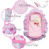 Baby Doll Cradle Bassinet Portable Doll Carrier Carry Bag Doll Bed,Baby Doll Accessories Playset,with Doll Clothes Soft Pillow Quilt Blanket Plush Bear,for 8-9-10-11-12 Inch Smaller Alive Baby Doll
