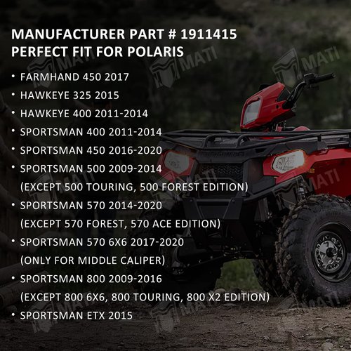 M MATI Rear Brake Caliper Assembly for Polaris ATV Hawkeye 325 400 Sportsman 400 450 500 570 Farmhand 450 1911415