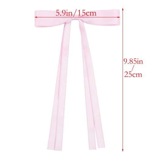 Telont 4PCS Ribbon Hair Bows for Women Long Tail Tassel Bow Clips Claw Barrettes Cute Hair Bow for Girls Teens Toddlers