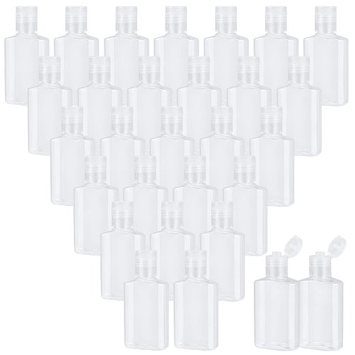 MUKCHAP 100 PCS 1 oz Clear Travel Bottles, 30ml Refillable Portable Plastic Bottles with Flip Cap for Travel, Outdoor Camping, Business Trip