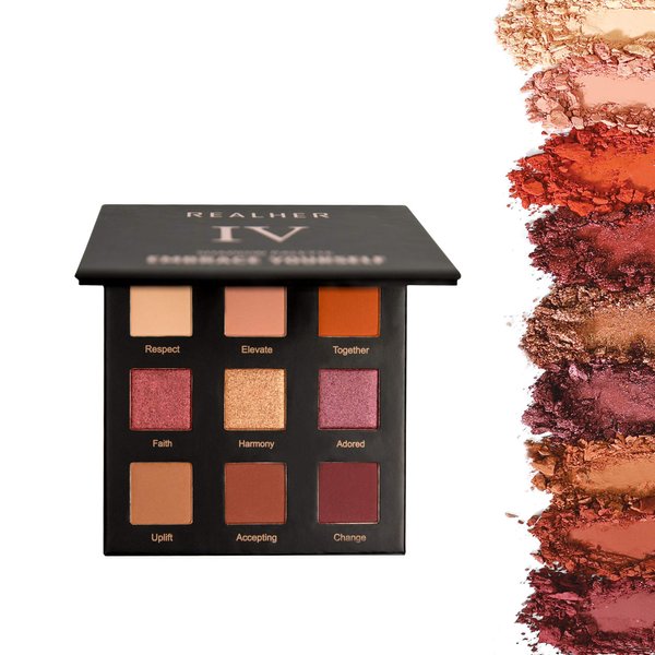 RealHer Eyeshadow Palette IV- Embrace Yourself - 9 Shades - Sunset Vibes, Soft Peach, Burnt Orange, Deep Red