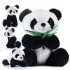 Prextex 13" Plush Panda Bear Zippered Carrier & 3 Cubs Plushies | Soft Panda Bear Stuffed Animal, Panda Plush Toy, Stuffed Panda Toys, Kid Toy, Pillow | Birthday Gifts, Panda Gifts for Girls&Boys