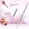 Nail Polish Remover Clips, MORGLES Gel Nail Polish Remover Kit with 10pcs Nail Clips 300pcs Cotton Pads 100/180 Nail File Glass Nail Shiner Cuticle Pusher and Brush-Pink