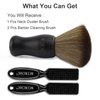 NICEMOVIC 3 IN 1 Barber Neck Duster Brush Set, Professional Barber Accessories Cleaning Supplies, Duster Nylon Brush Hair Cutting Styling Brush Tool (Black)