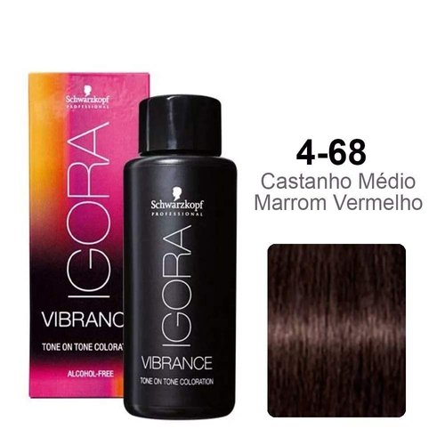 Schwarzkopf Professional Igora Vibrance Demi-Permanent Tone on Tone Hair Color (4-68 Medium Brown Chocolate Red)