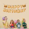DIADARL Happy Birthday Banner, Hamburger Banner, Hamburger Party Supplies for Men Girl Party Supplies Decor Party