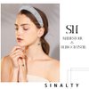 Sinalty Rhinestone Wide Headbands Bling Crystal Beaded Headband Blue Padded Hairbands Handmade Fashionable Bling Prom Hair Accessories for Women (Silver)