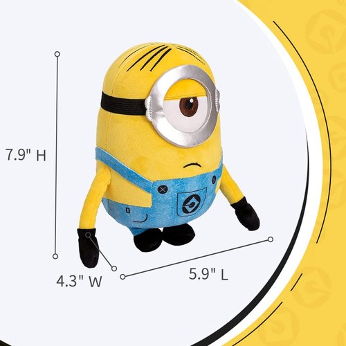 MINISO 9'' Minions Stuffed Animals Plush Toy (Stuart), Kawaii Soft Cute Sleeping Plushies Bedding Pillow for Kids Toddler Toys Boys Girls