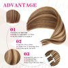 Tape in Hair Extensions Human Hair 100% Real Remy Human Hair Extensions Seamless Straight Hair extensions Real Human Hair Tape in Extensions 20 Inch 20Pieces 50g/Set #4p27 Dark Brown/Blonde Hair