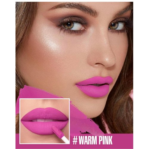 Leilanis Beauty Matte Liquid Lipstick in Ruby Red, Cruelty Free Vegan Formula, Long Lasting Smudge Proof Color (Bright Pink)