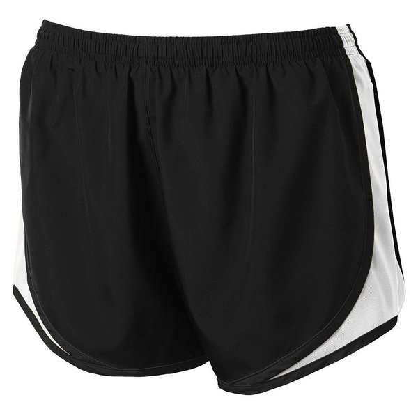 Clothe Co. Womens Running Shorts Moisture Wicking Sport Running Shorts, Black/White/Black, L