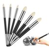 Wanmu 6 Pcs Artist Blending Sponge Pen Double Headed Reusable Sketch Wipe Sponge Brush Washable Rubbing Drawing Art Soft Blending Tools for Drawing Highlight Lightening Shadow Detail Correcting Pen