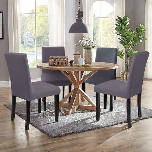 Sufdari Dining Chair Covers,Kitchen Cover,Parsons Slipcover,Spandex Protectors for Room Stretch Chairs Cover Set of 4 -Gray
