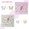 Butterfly Nail Charms, 60pcs 3D Golden Silver Butterfly Charms for Acrylic Nails, 20 Butterflies Nail Rhinestones Gems Charms +40 Alloy Studs, Nail Art Crystals Diamonds Decor Supplies for Nails DIY