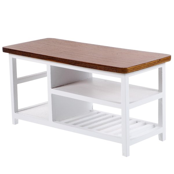 LOGOFUN Wood Dollhouse Table Miniature Rectangular Kitchen Table 1:12 Scale Mini Wood Table for Dollhouse Furniture Accessories