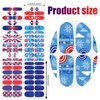 JERCLITY 6 Sheets 4th of July Nail Wraps for Women Independence Day Nail Polish Strips Patriotic Nail Strips Self-Adhesive Nail Stickers with Nail File for Memorial Day（4th of July-c）