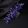 Jumwrit Bride Wedding Hair Comb Rhinestone Bridal Hair Comb Wedding Headpiece Handmade Hair Accessories for Bridesmaid Women Girls(Blue)